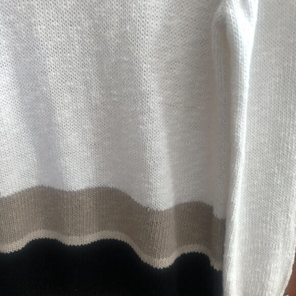 The White Company Colorblock Cotton Linen Blend Sweater size S - Picture 6 of 9